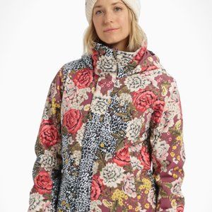 XXS Burton Women's Jet Set Jacket in Cheetah Floral Pattern